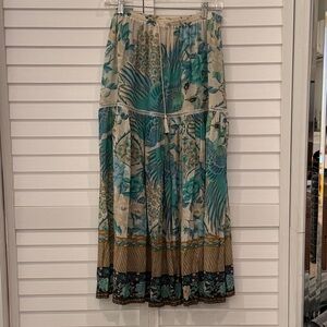 Spell Maxi Skirt in Blue and Cream